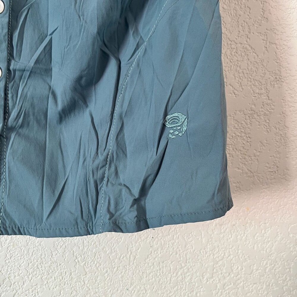 Mountain Hardwear Womens Short Sleeve Button-Up Shirt Size 6 Blue Lightweight - Picture 2 of 9